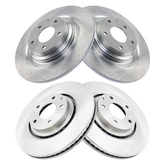 TRQ® - Plain Front and Rear Disc Brake Rotors