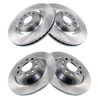 TRQ® - Plain Front and Rear Disc Brake Rotors