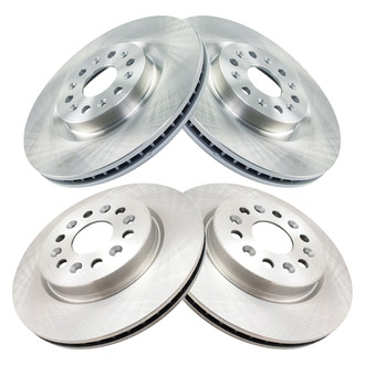 TRQ® - Plain Front and Rear Disc Brake Rotors