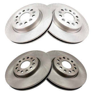 TRQ® - Plain Front and Rear Disc Brake Rotors