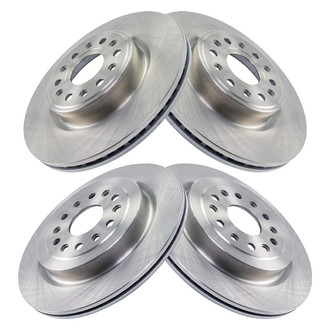 TRQ® - Plain Front and Rear Disc Brake Rotors