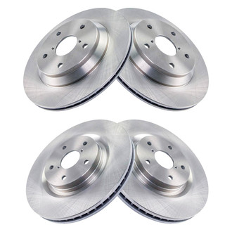 TRQ® - Plain Front and Rear Disc Brake Rotors