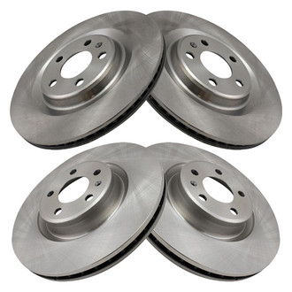 TRQ® - Plain Front and Rear Disc Brake Rotors