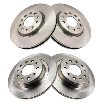 TRQ® - Plain Front and Rear Disc Brake Rotors
