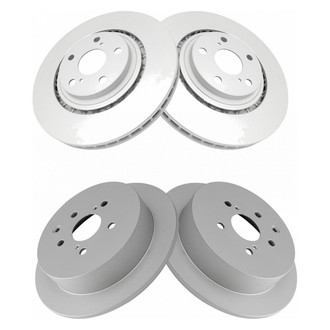 TRQ® - Plain Front and Rear Disc Brake Rotors