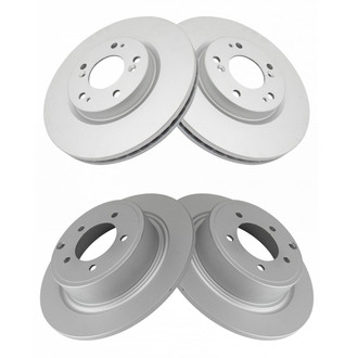 TRQ® - Plain Front and Rear Disc Brake Rotors