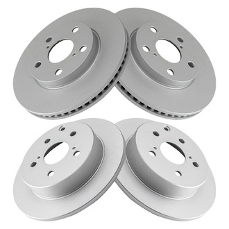 TRQ® - Plain Front and Rear Disc Brake Rotors