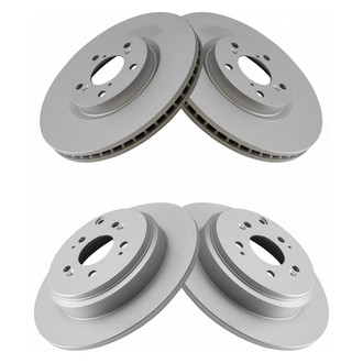 TRQ® - Plain Front and Rear Disc Brake Rotors