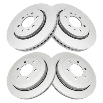 TRQ® - Plain Front and Rear Disc Brake Rotors