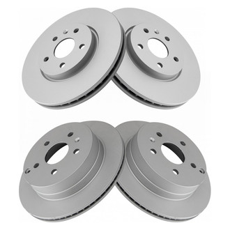 TRQ® - Plain Front and Rear Disc Brake Rotors