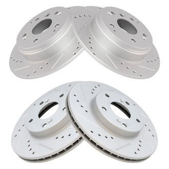 TRQ® - Performance Cross Drilled and Slotted Front and Rear Disc Brake Rotors