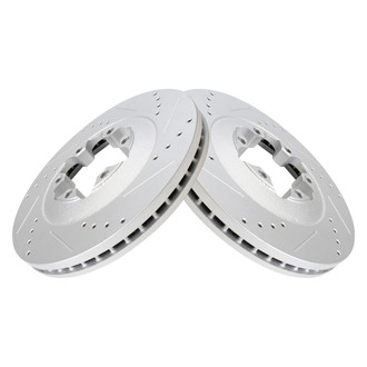 TRQ® - Performance Cross Drilled and Slotted Front Disc Brake Rotors