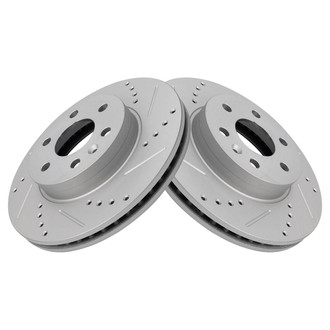TRQ® - Performance Cross Drilled and Slotted Front Disc Brake Rotors