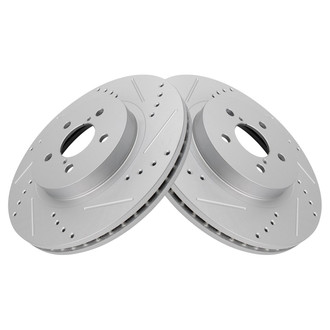 TRQ® - Performance Cross Drilled and Slotted Front Disc Brake Rotors