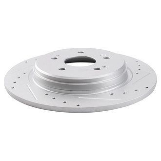TRQ® - Performance Cross Drilled and Slotted Rear Disc Brake Rotors