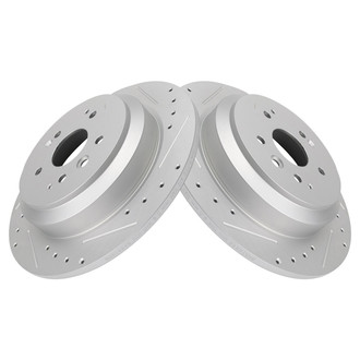 TRQ® - Performance Cross Drilled and Slotted Rear Disc Brake Rotors
