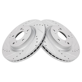TRQ® - Performance Cross Drilled and Slotted Front Disc Brake Rotors
