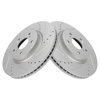 TRQ® - Performance Cross Drilled and Slotted Front Disc Brake Rotors