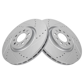 TRQ® - Performance Cross Drilled and Slotted Front Disc Brake Rotors