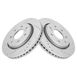 TRQ® - Performance Cross Drilled and Slotted Front Disc Brake Rotors