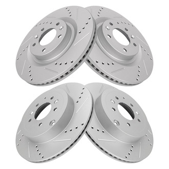 TRQ® - Performance Cross Drilled and Slotted Disc Brake Rotors