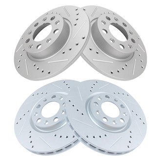TRQ® - Performance Cross Drilled and Slotted Front and Rear Disc Brake Rotors