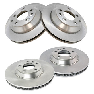 TRQ® - Plain Front and Rear Disc Brake Rotors