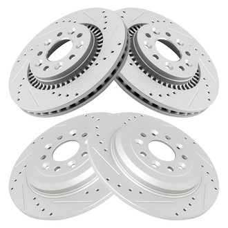TRQ® - Performance Cross Drilled and Slotted Disc Brake Rotors