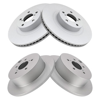 TRQ® - Plain Front and Rear Disc Brake Rotors