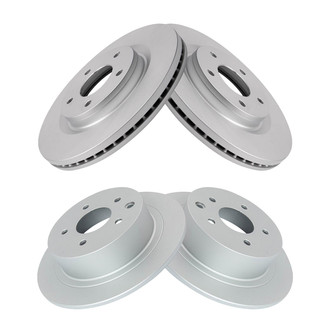 TRQ® - Plain Front and Rear Disc Brake Rotors