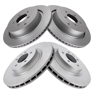 TRQ® - Plain Front and Rear Disc Brake Rotors