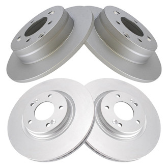 TRQ® - Plain Front and Rear Disc Brake Rotors