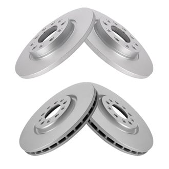 TRQ® - Plain Front and Rear Disc Brake Rotors