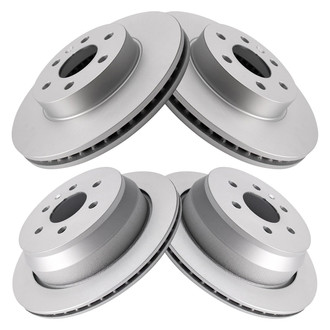TRQ® - Plain Front and Rear Disc Brake Rotors