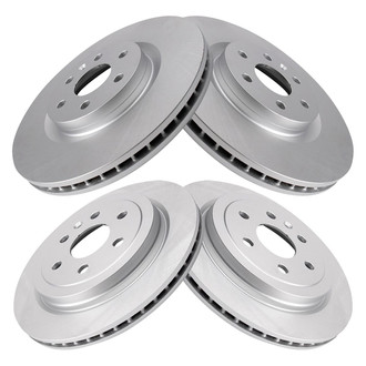 TRQ® - Plain Front and Rear Disc Brake Rotors