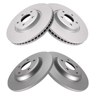 TRQ® - Plain Front and Rear Disc Brake Rotors