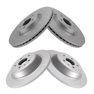 TRQ® - Plain Front and Rear Disc Brake Rotors