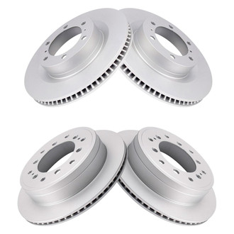 TRQ® - Plain Front and Rear Disc Brake Rotors