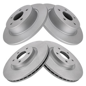 TRQ® - Plain Front and Rear Disc Brake Rotors