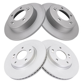 TRQ® - Plain Front and Rear Disc Brake Rotors