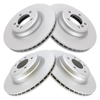TRQ® - Plain Front and Rear Disc Brake Rotors