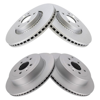 TRQ® - Plain Front and Rear Disc Brake Rotors