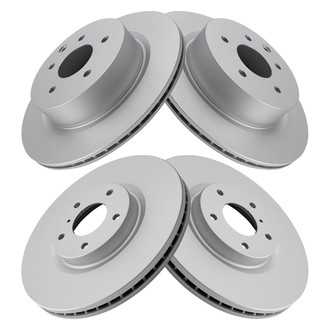 TRQ® - Plain Front and Rear Disc Brake Rotors