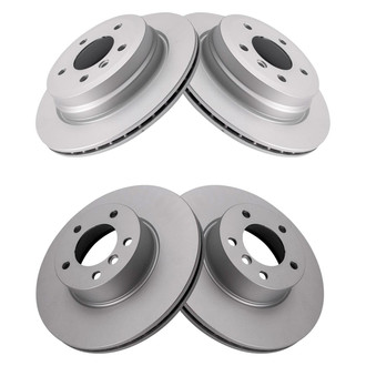 TRQ® - Plain Front and Rear Disc Brake Rotors
