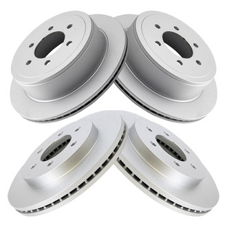 TRQ® - Plain Front and Rear Disc Brake Rotors