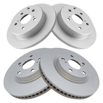 TRQ® - Plain Front and Rear Disc Brake Rotors
