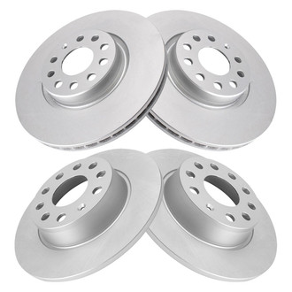 TRQ® - Plain Front and Rear Disc Brake Rotors