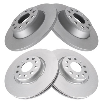 TRQ® - Plain Front and Rear Disc Brake Rotors