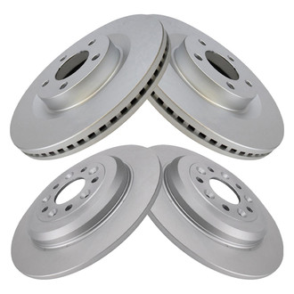 TRQ® - Plain Front and Rear Disc Brake Rotors