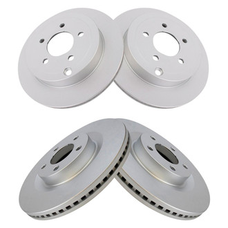 TRQ® - Plain Front and Rear Disc Brake Rotors